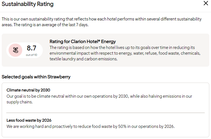 Sustainability rating details