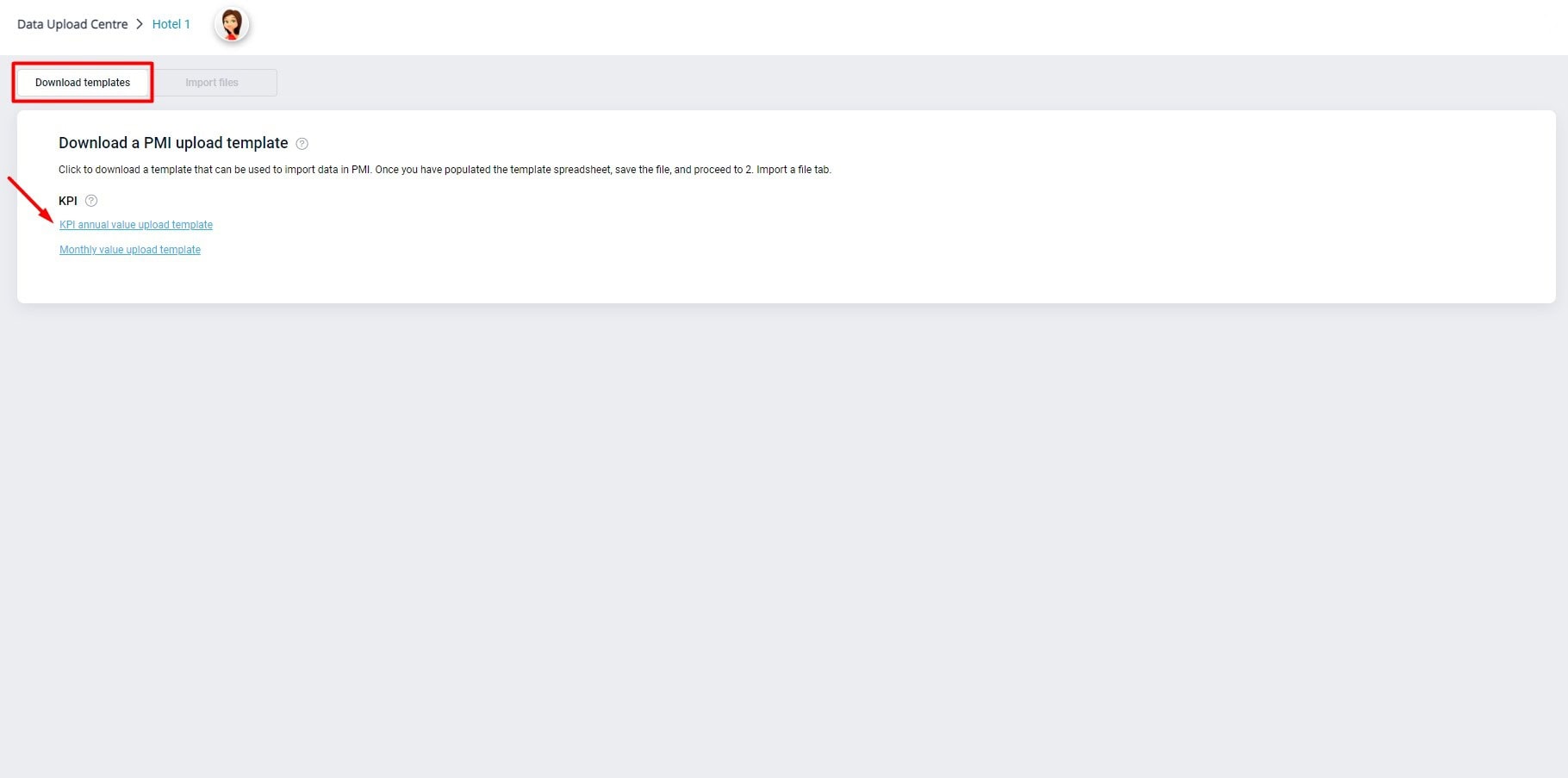 Upload Download template
