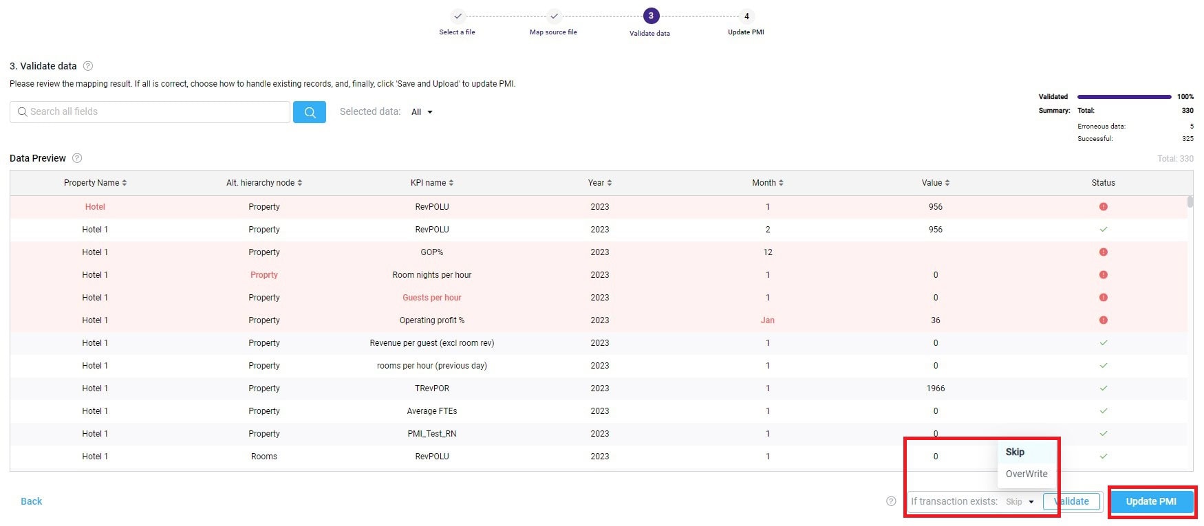 Skip/Overwrite existing transactions Skip/Overwrite existing transactions