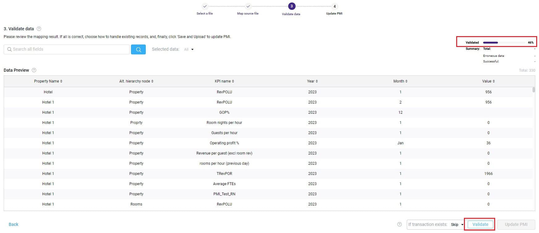 Running validation Running validation