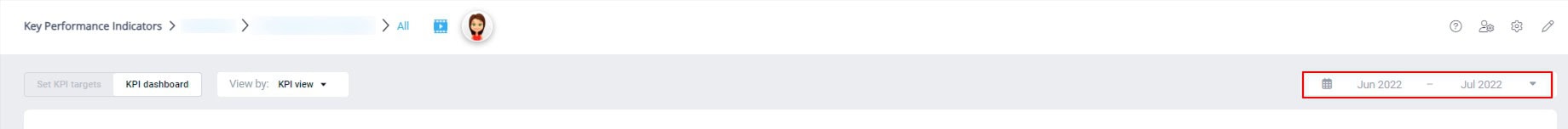 Image of KPI target setting module in PMI.